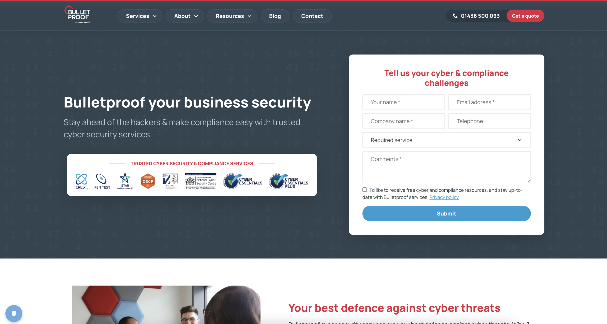 Bulletproof managed IT security service provider offering SOC, MDR and compliance support