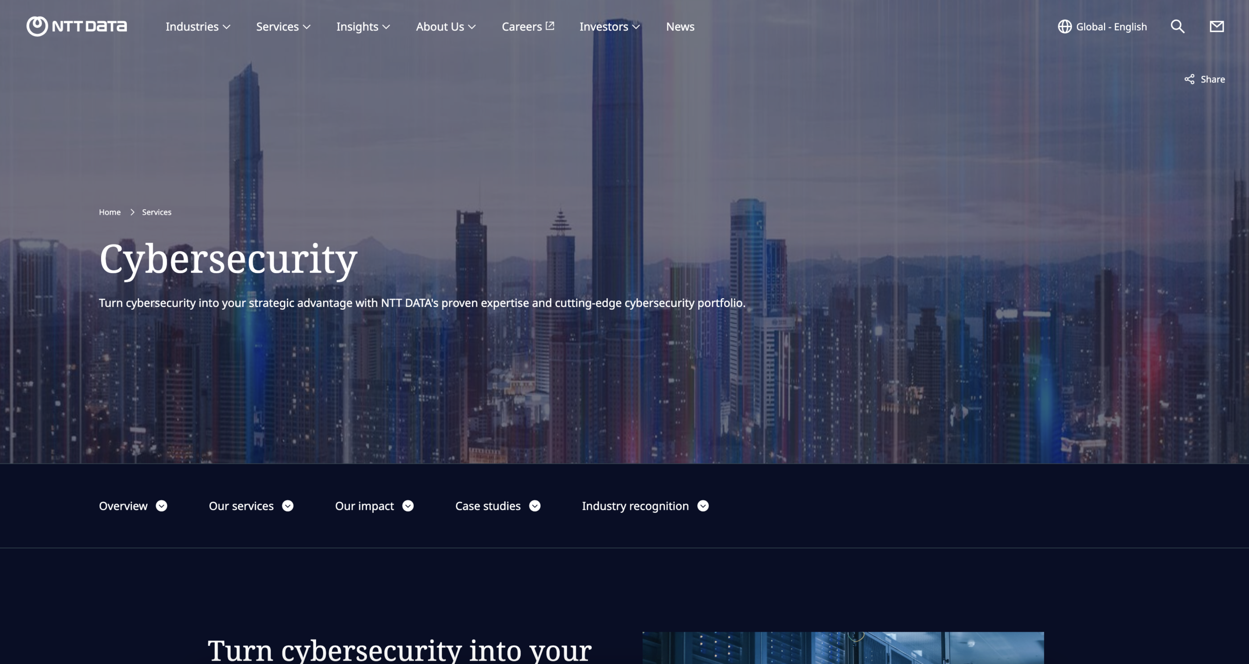 NTT Security global managed IT security service provider delivering SOC and incident response services