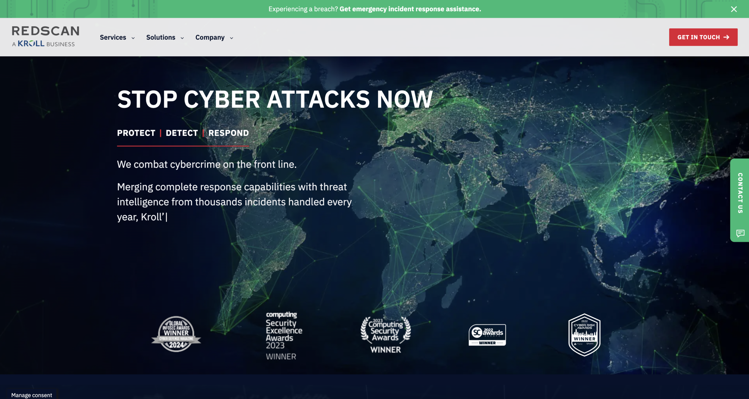 Redscan managed IT security service provider delivering managed detection and response