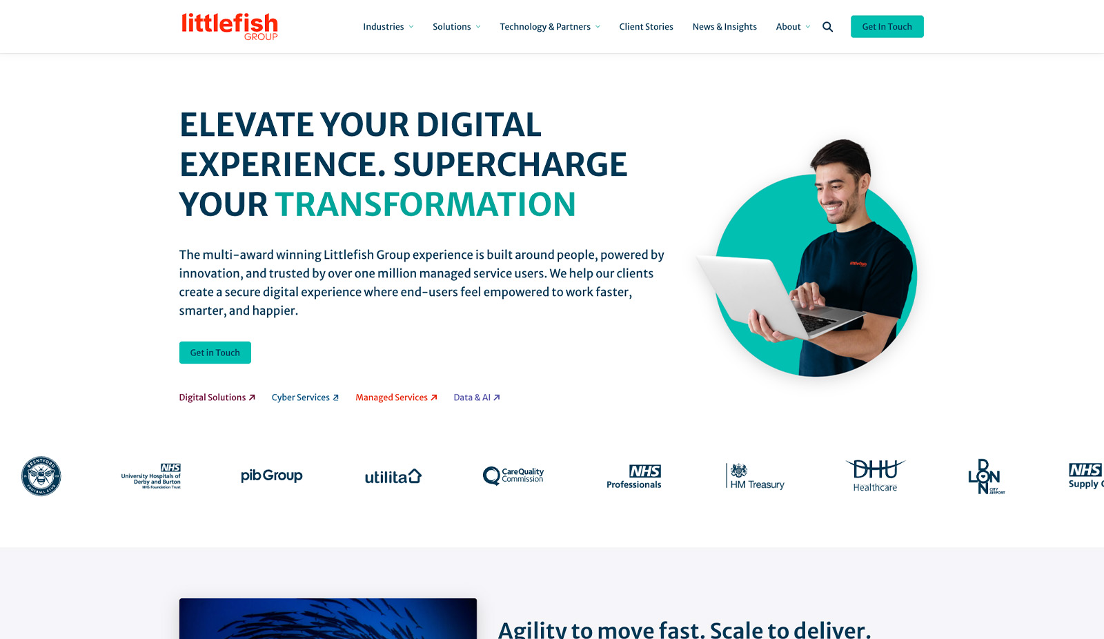Littlefish homepage promoting its managed IT service desk and digital transformation services